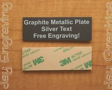 Engraved 1x3 Graphite Metallic Tag Sign Plate | Custom Plaque Keepsake Memory of