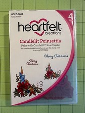 Heartfelt Creations Candlelit Poinsettia Stamps HCPC-3882  Die Set 7250 READ 