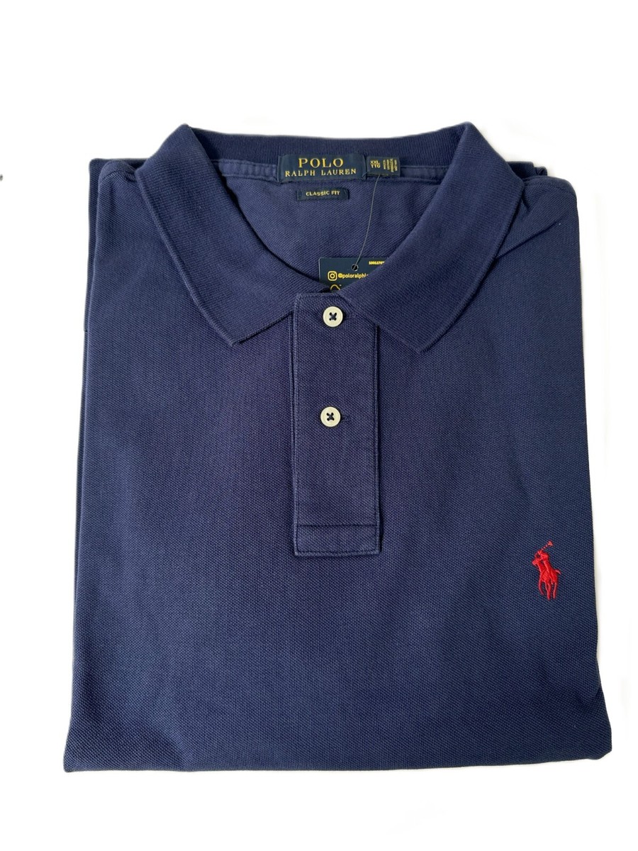 美品 現行 ラルフローレン mesh S/S polo XXL navy NWT - POLO RALPH LAUREN Mens Classic Fit Mesh Polo Shirt