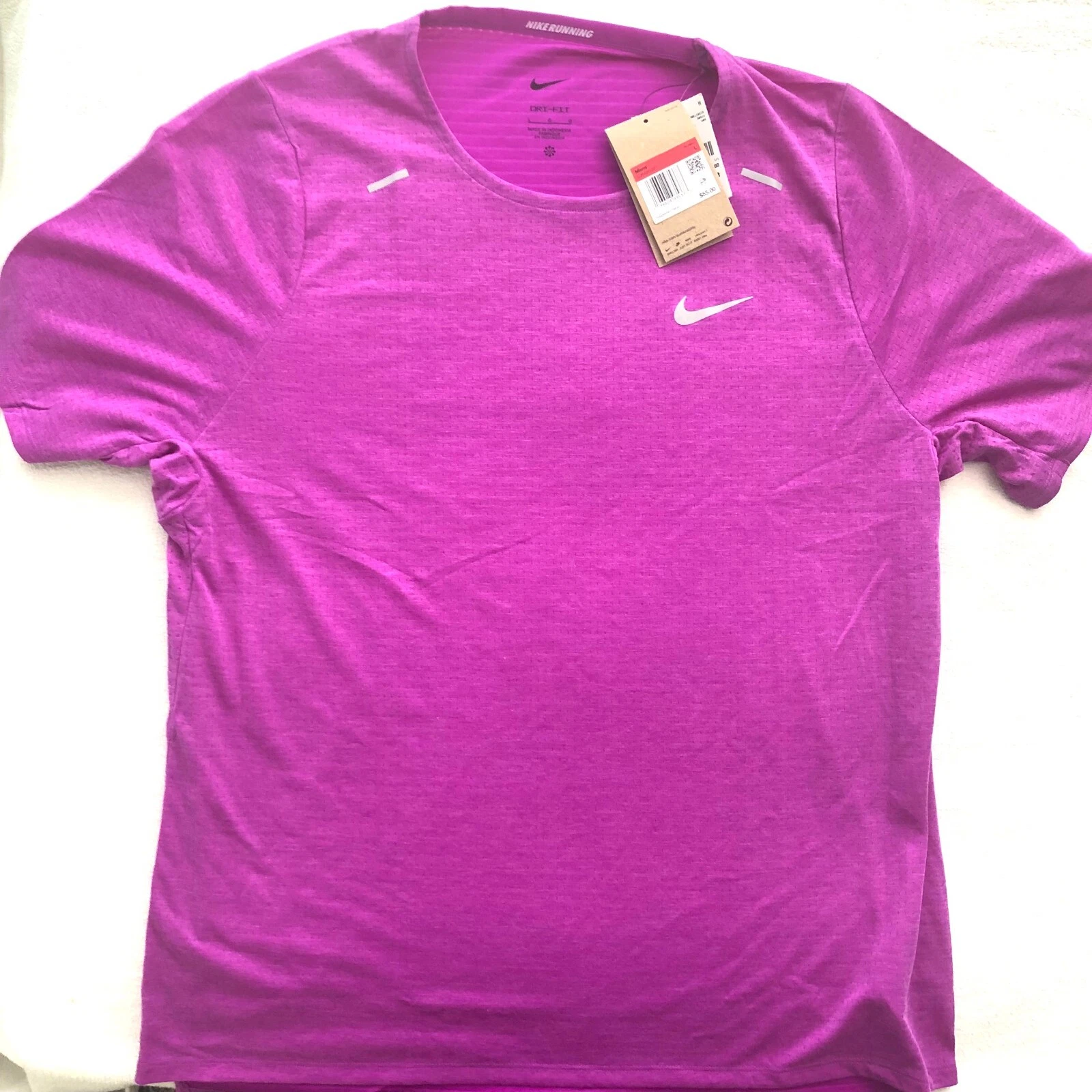 Nike Running Move to Zero Dri-Fit Dark Pink T-Shirt Mens Size Large CJ5420-551
