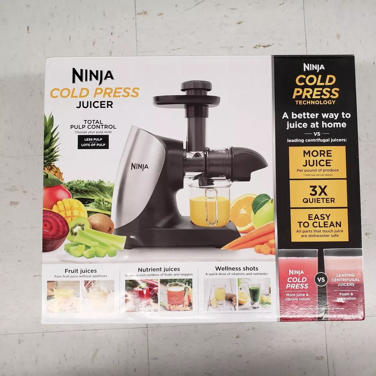 Ninja Cold Press Juicer Pro Powerful Slow Juicer with Total Pulp Control  JC100 622356571166