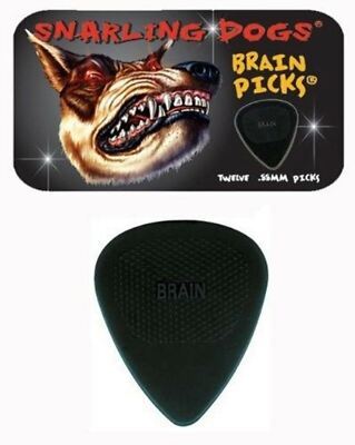 Snarling Dogs Brain Guitar Picks Black .88 mm 12 picks with Tin Box