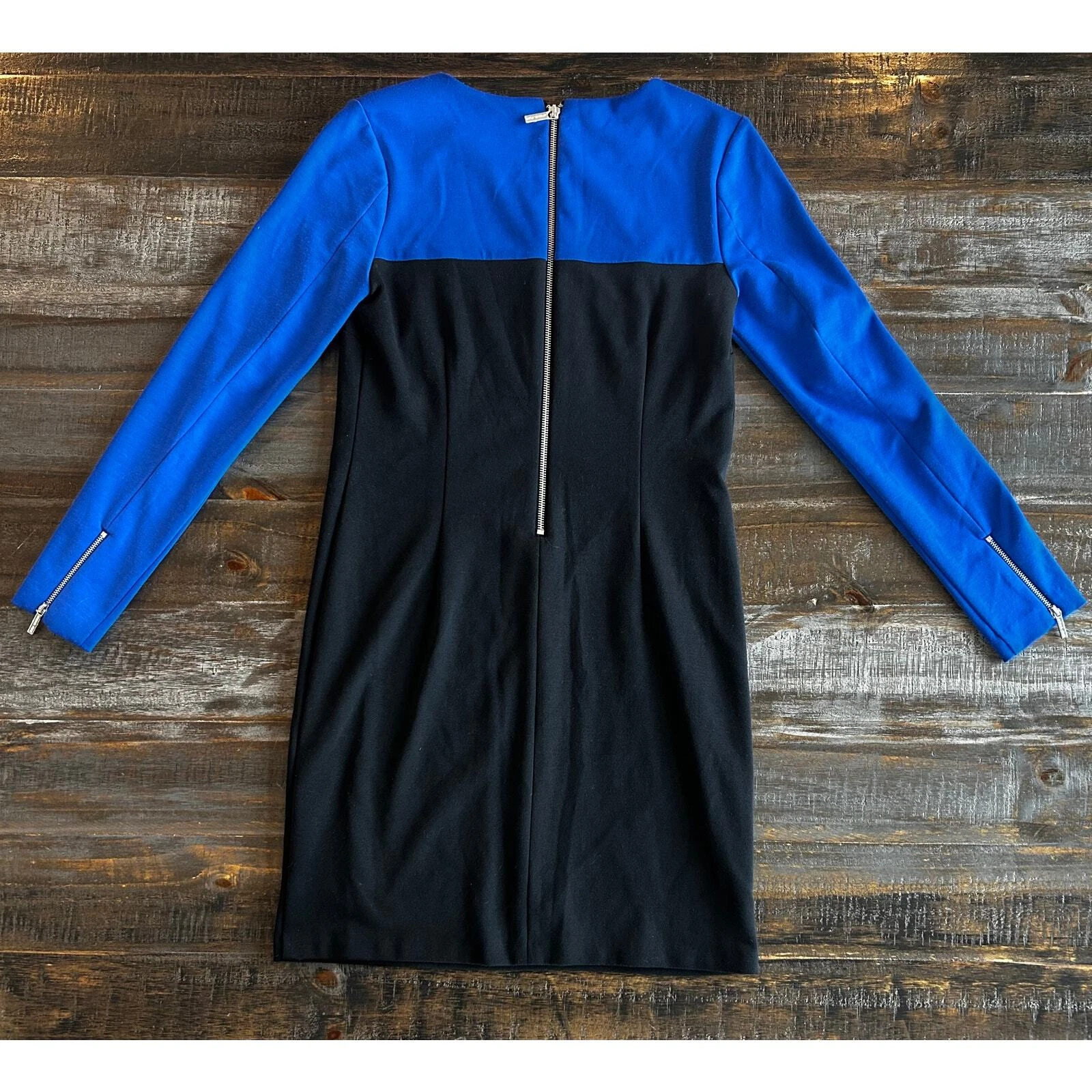 Abito tubino Michael Kors color block taglia 4 manica lunga foderato zip dietro
