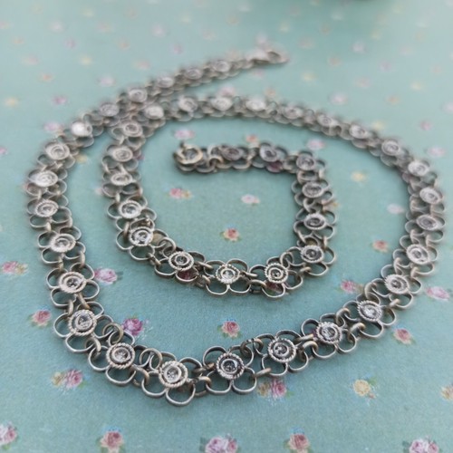 Antique Filigree Chain Necklace Ethnic Yemeni Collar Choker Silver 925 Vintage - 第 8/20 張圖片