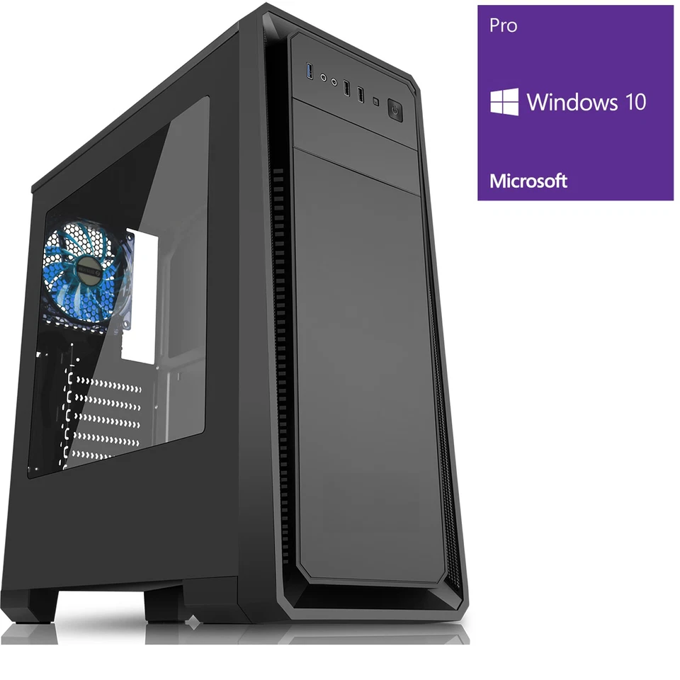 OCHW AMD 4.2 Quad Core Desktop Gaming PC Computer 8GB 1TB WIFI Windows 10 A300