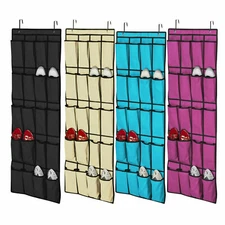 20 Pocket Over the Door Shoe Organizer Space Saver Rack Hanging Storage Hanger