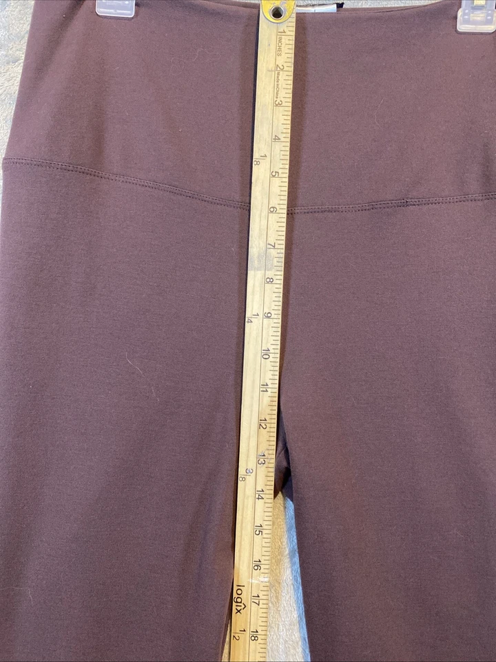 Calça Legging IMAN Global Chic Tamanho G Marrom Ponte Perfeita Emagrecimento Malha Elástica - Imagem 4 de 4