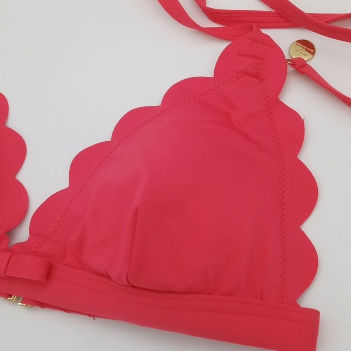 Kate Spade New York Bikini Top Womens Small Scalloped Triangle Cup