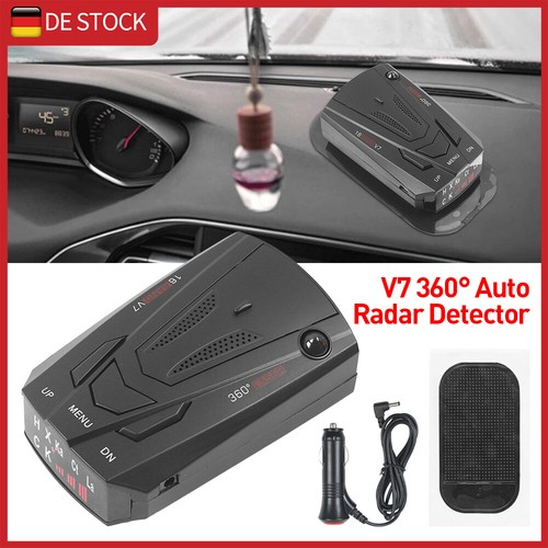 V7 360° Auto Radar Detector Geschwindigkeit Radarwarner GPS Voice Alert 12V DE