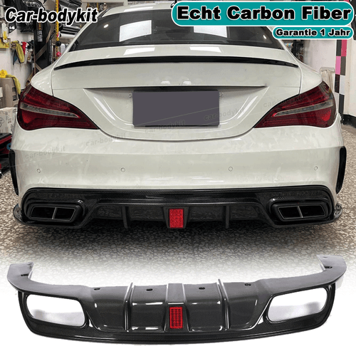 Difusor trasero carbono parachoques alerón mercedes c117 cla250 cla45 amg 16-19 - Imagen 1 de 12