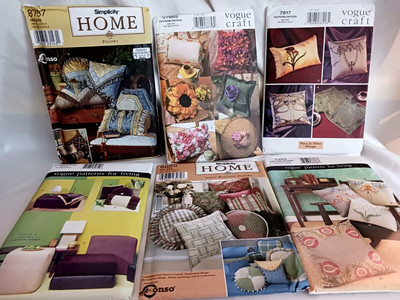 SEWING PATTERNS PILLOW LOT OF 6-UNCUT ($95 RETAIL)