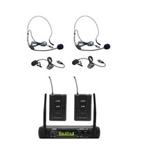 Audio2000'S AWM6074UMH UHF, DUAL WIRELESS LAVALIERE/HEADSET MICROPHONE SYSTEM-N