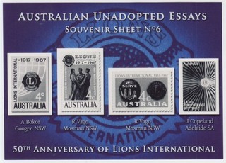 AUSTRALIAN CINDERELLA MUH MINI SHEET – UNADOPTED ESSAYS No. 6 (JD7484)