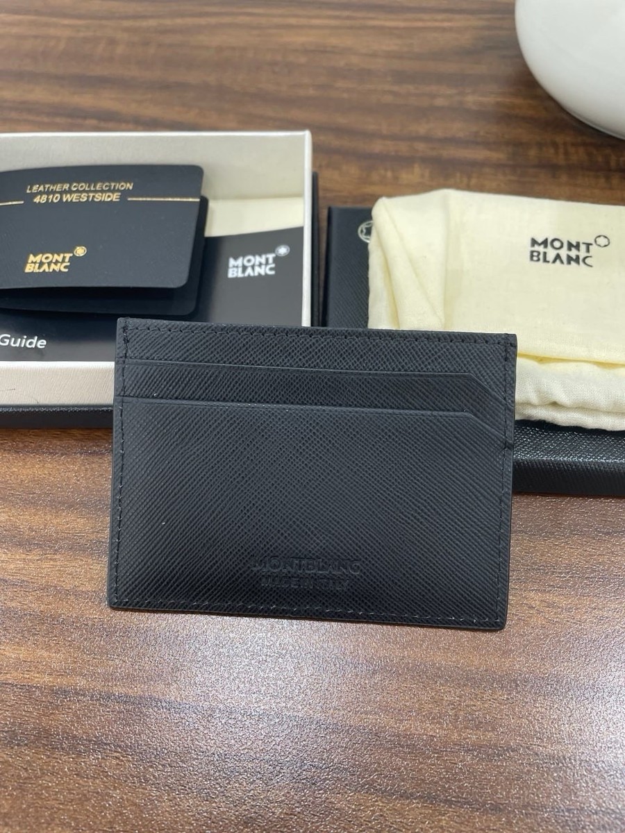 Mont blanc Meisterstück Black Leather 5CC Card Holder Wallet Men's
