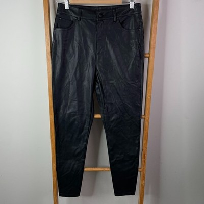 Forever New Pants Womens 6 Black Penelope Faux Leather Skinny High Rise NWT Boho