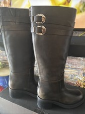 199 Marc Fisher Women's Laile Block Heel Square Toe Knee-High Moto Boots 6.5m