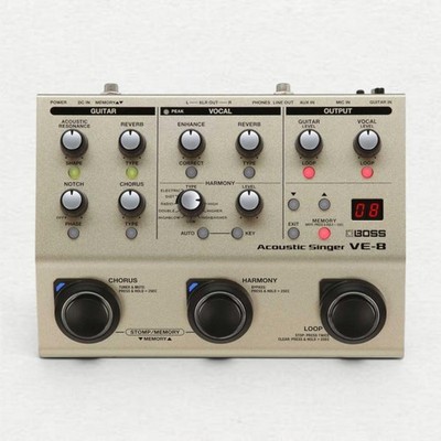 Boss VE-8 Akustikgitarre Gesang Multi Effekt Digital Effektor Pedal Prozessor