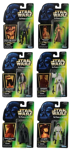 Kenner Star Wars Power of the Force Lot (6) Leia, Snowtrooper, AT-ST Driver