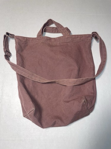 Baggu Horizontal Duck Cotton Canvas Crossbody Bag Purse Tote Dusty Rose Mauve