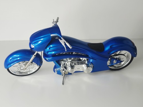 Toy Zone - Arlen Ness Blue Motorcycle - 1:6 Scale Plastic & Diecast 14" Long