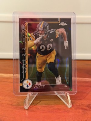 2025 Topps Chrome - T.J. Watt #258 Black Lava Refractor /10 Steelers SSP