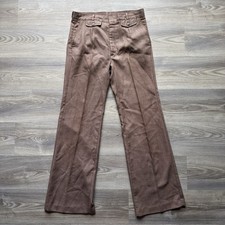 VTG Angels Flight Pants Mens 30 x 31 Brown Flared Bell Bottom 70s Disco Mod USA