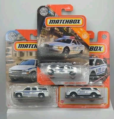 Matchbox  Lot Of 3 NYPD Chevy Suburban   Caprice And Ford Interceptor Utility 