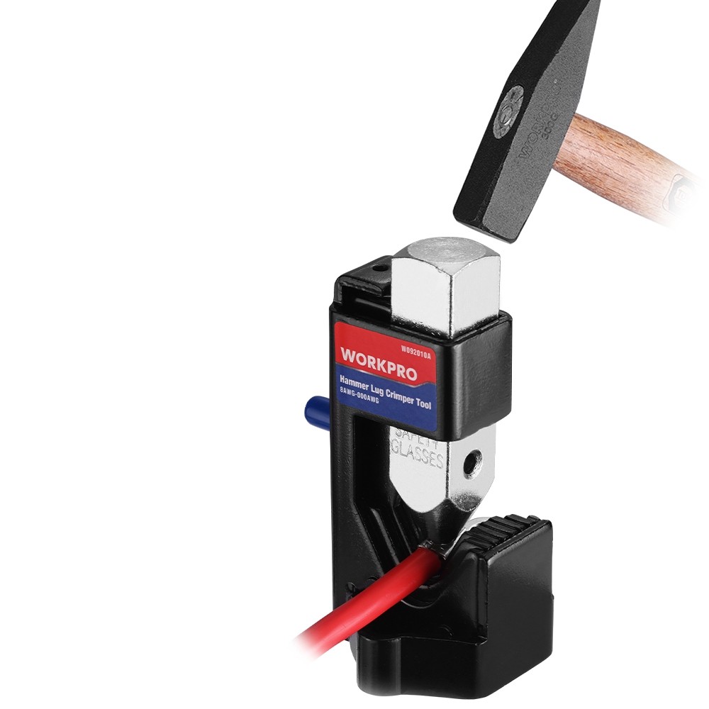 WORKPRO Hammer Lug Crimper Tool for 8 AWG to 3/0 AWG Battery