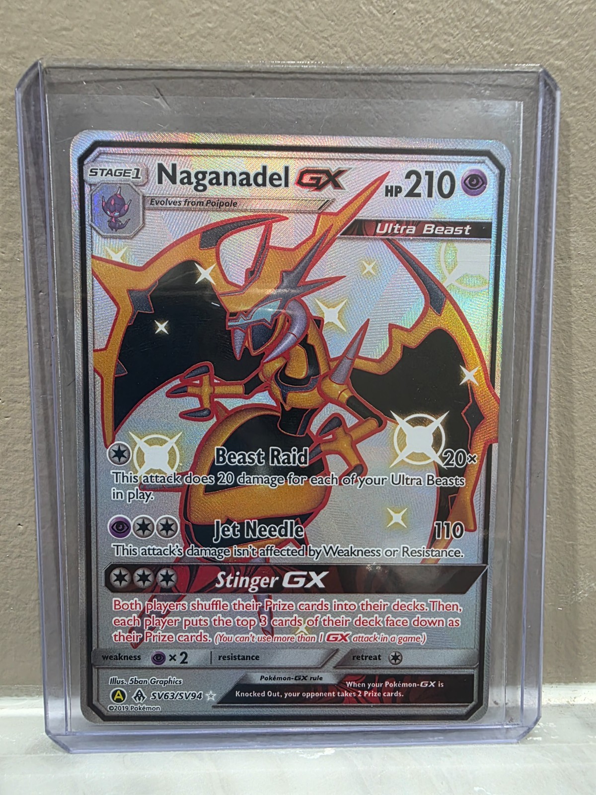 Naganadel GX SV63/SV94 Hidden Fates: Shiny Vault Holo*BRAND NEW MINT CONDITION*