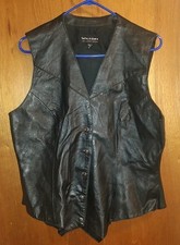 Wilson's The Leather Experts Black Leather Vest Size XL