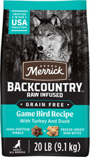 Merrick Backcountry Raw Infused Game Bird Recipe Freeze-Dried Dog Food, 20 lb