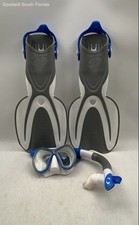 Oceanic Worldwide White Gray Water Sports Equipment Snorkeling Set With Bag