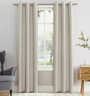 2 Panels Sun Zero Blackout Kenneth Energy Saving Grommet Curtain 40x95'' Cream*