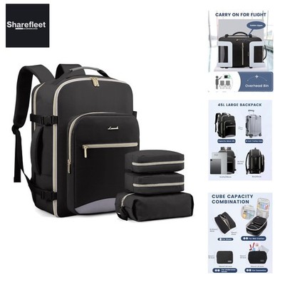 LOVEVOOK Handgepäck Rucksack Flugzeug, 40L Groß Reiserucksack Damen Kofferruc...