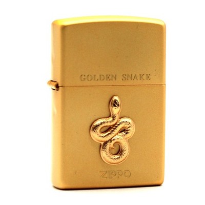 Zippo Feuerzeug 205 Asia Custom / Golden Snake 18K Plating Emblem Neu In Box