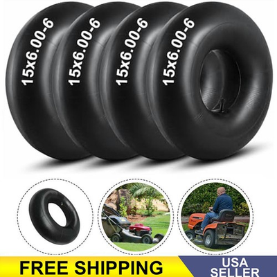 #ad 4 Pack 15x6.00 6quot; Inner Tube Replacement Tire Tubes for Lawn MowerSnow Blower $22.99