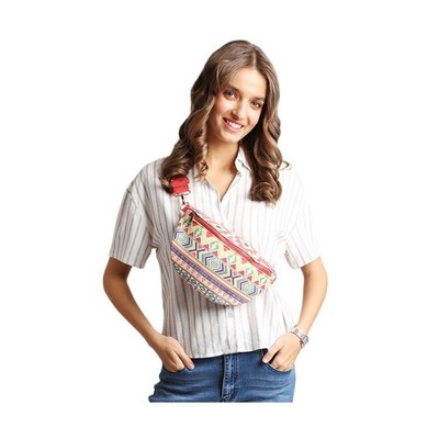 TIGERSTARS ABSTRACT PATTERN CROSSBODY BELT SLING FANNY PACK BAG