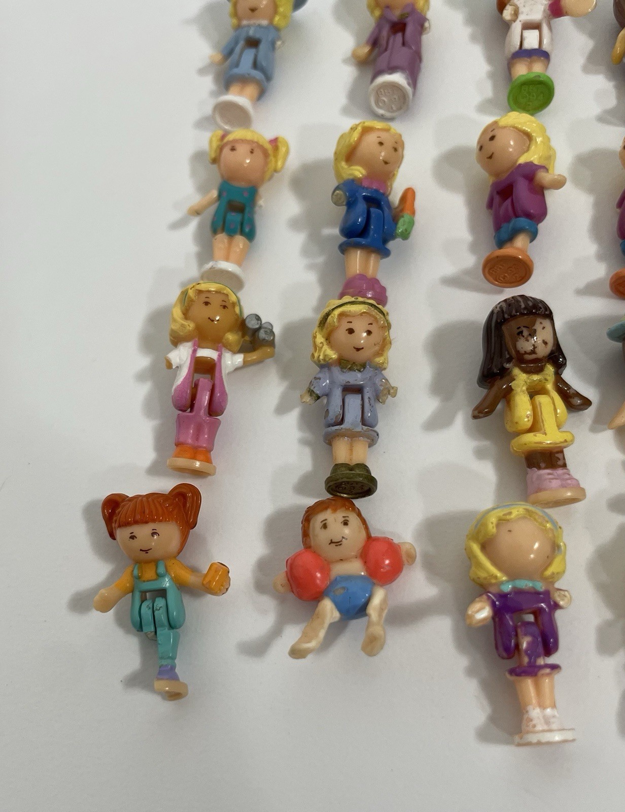 DAMAGED Vtg Polly Pocket Figure Lot Bluebird Girl Dolls Mini 1980s 1990s Compact
