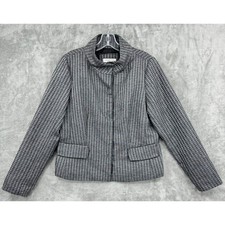 Coldwater Creek Jacket Womens 8 Houndstooth Career Classic Lined Iridescent Snap