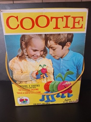 Schaper Games Cootie Build-A-Bug Game In Original Box 1972 Complete