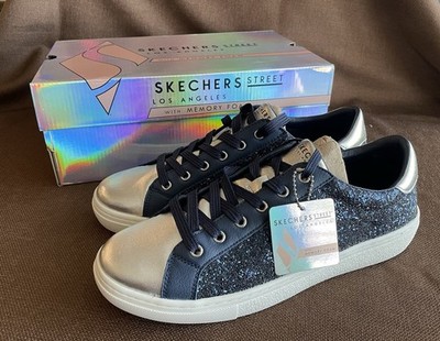 Sketchers Street Los Angeles With Memory Foam New Size 10 Navy & Silver