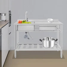 Stainless Steel Sink Commercial Sink Set With Drawerfree Standing Single Bowl