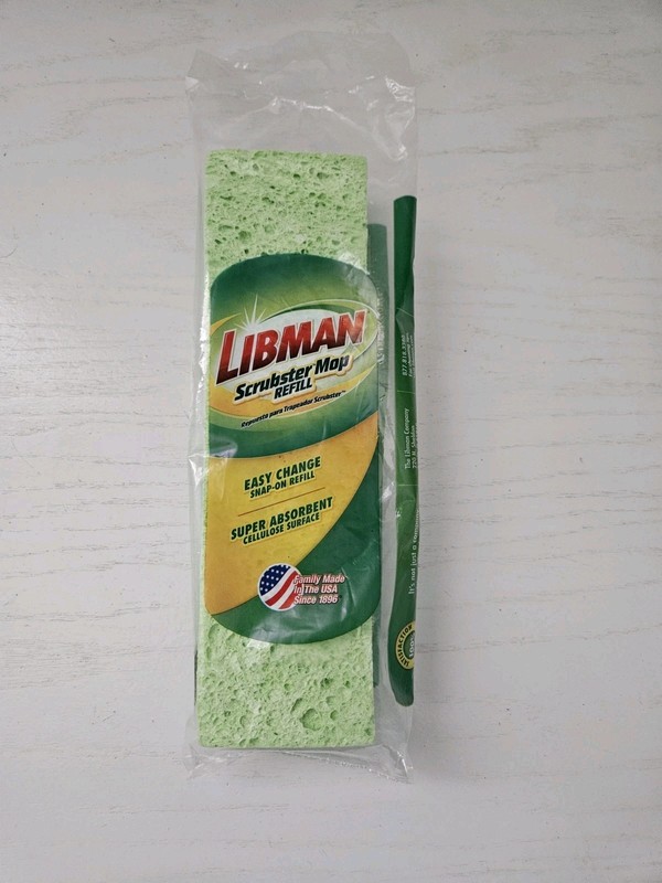 Libman Scrubster Mop Refill 03105 NEW Sealed Snap On Mop Refill Sponge