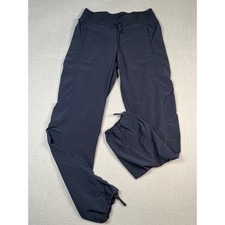 Athleta Navy Blue Jogger Pant 2 Drawstring Waist Zippers Recycled Polyester