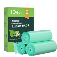 Compostable Trash Bags 13 Gallon Tall Kitchen, 45 Count Biodegradable Trash B...