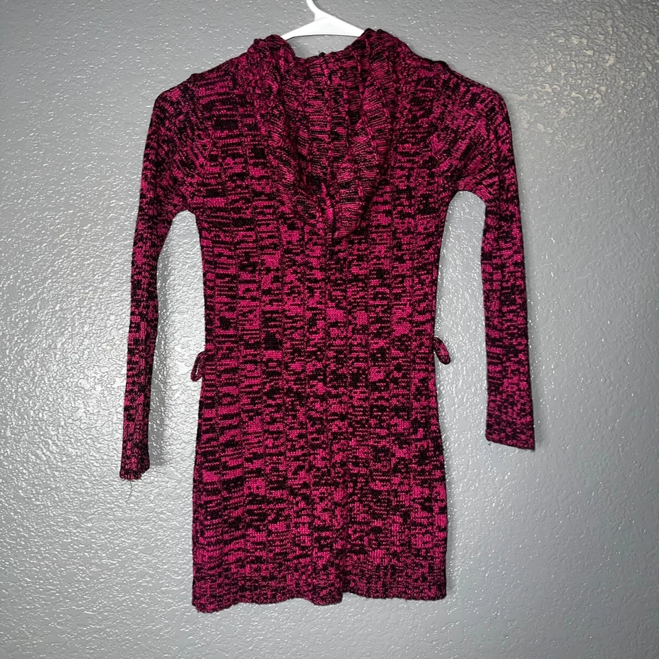 Cárdigan con capucha tejido rosa y negro Children’s Place niñas talla 7-8 Foto 3 de 4