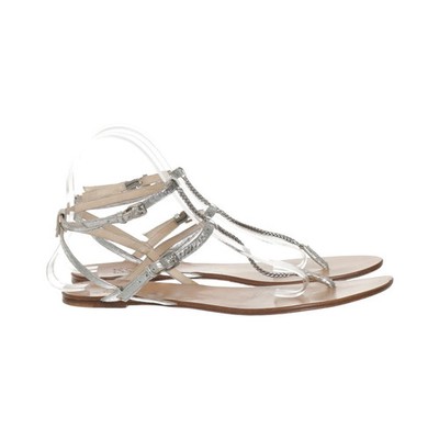 Michael Kors, Sandalen, Größe: 40, Leder, Silber/Beige, Damen #Bkz