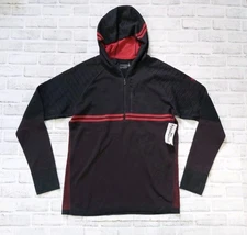 Smartwool Hoodie Large Men's 1/2 Zip Long Sleeve Intraknit Merino Wool Black