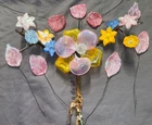 Vintage MCM Italian Murano ? Hand Blown Venetian Art Glass Flower Bouquet 12”