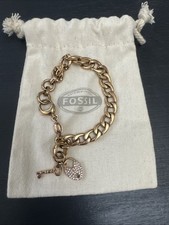 Fossil Heritage Legacy Charm Bracelet Gold Tone Stainless Steel.